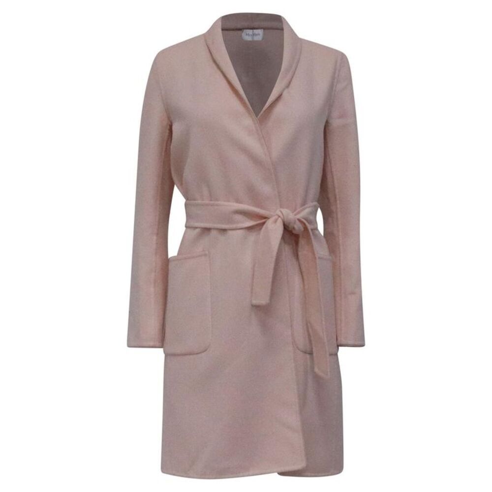 Pre Loved Max Mara Vintage Belted Wool Coat Women pink Wool Coats - Picture 1 of 6